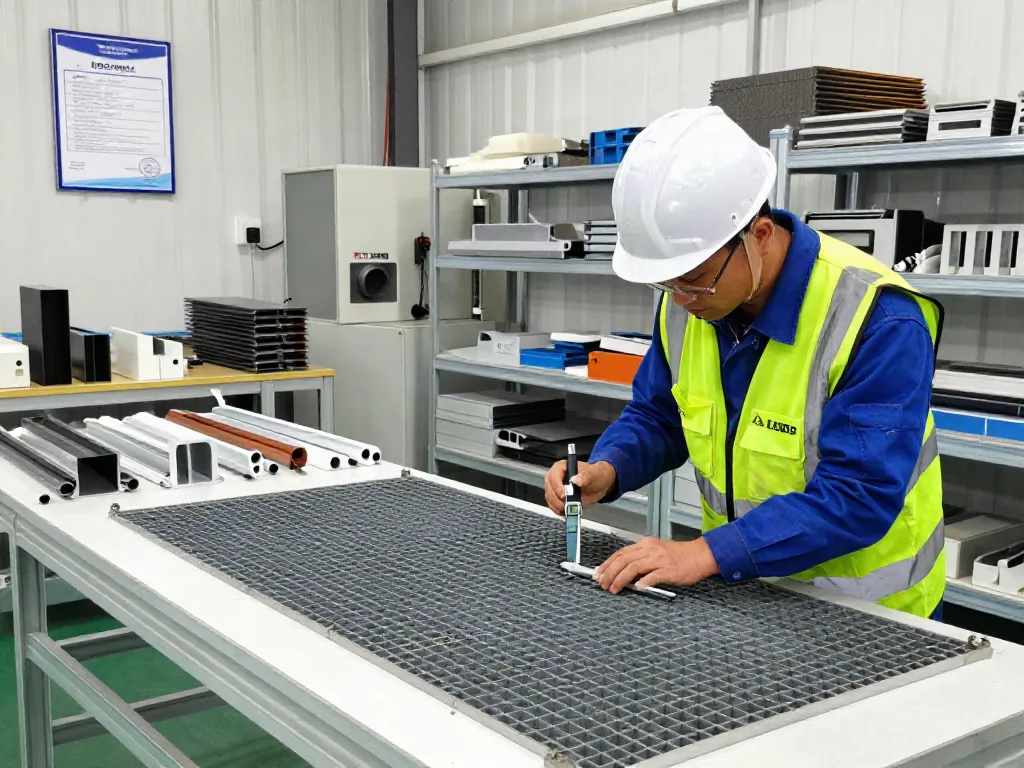 GRP Manufacturer quality inspection in an industrial setting ensuring compliance with standards.
